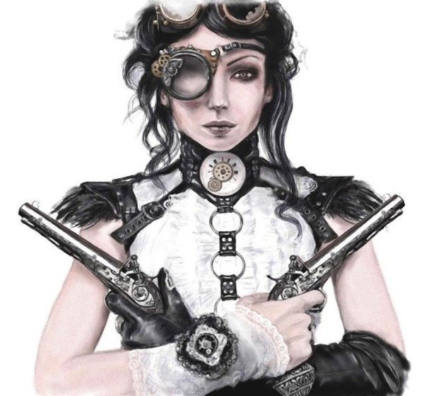 Тату в стиле стимпанк