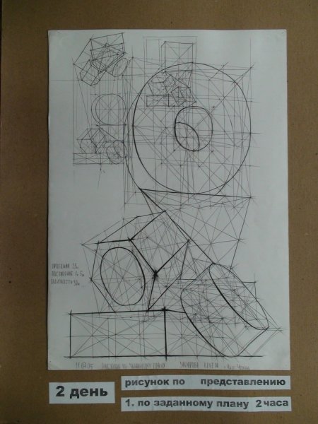 Чертеж архитектурной формы с отверстием вступительный экзамен