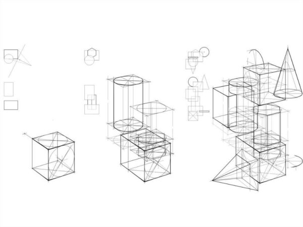 Врезки геометрических тел композиция