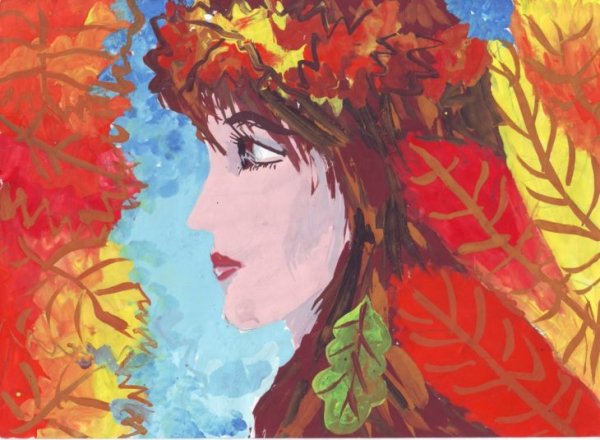 Осенний портрет красками