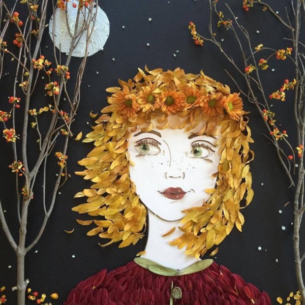 Аппликация из природного материала