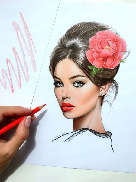 Нарисованный образ девушки