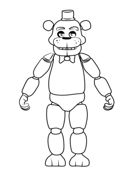 Раскраска FNAF Голден Фредди