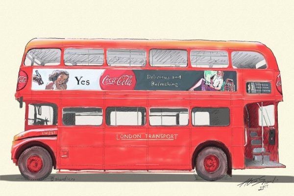 Лондонский автобус сбоку