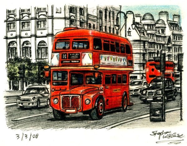 Рисование английский автобус