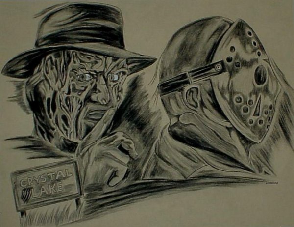 Фредди Крюгер черно белый