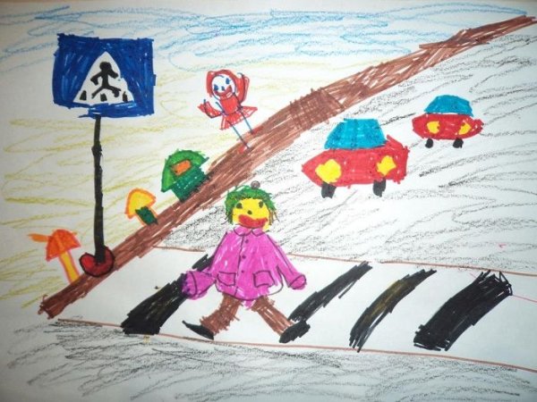 Рисование на тему пешеходный переход