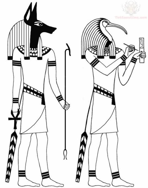 Бог Анубис в древнем Египте раскраска