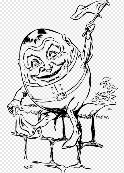 Шалтай Болтай раскраска