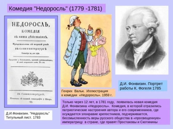 240 Лет – «Недоросль», Фонвизин д. и. (1781)