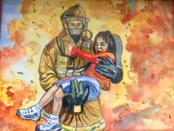 Рисунок на пожарную тему