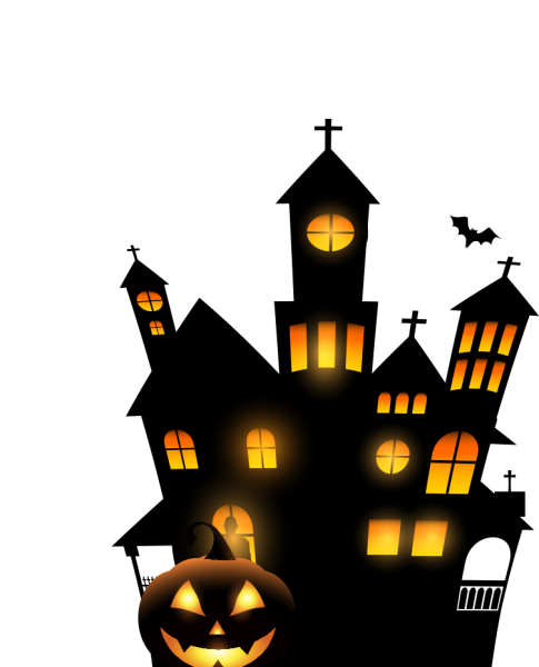 Дом Хэллоуин на белом фоне