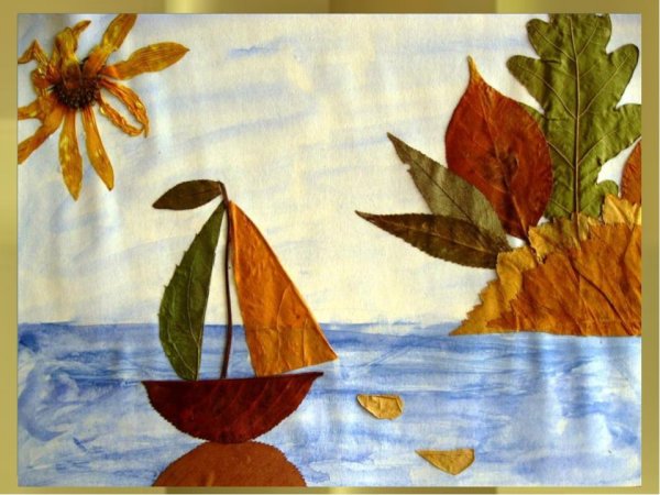 Композиция из листьев