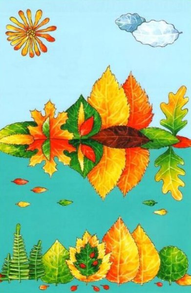 Аппликация из осенних листьев