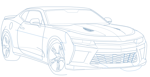 Нарисовать Шевроле Камаро