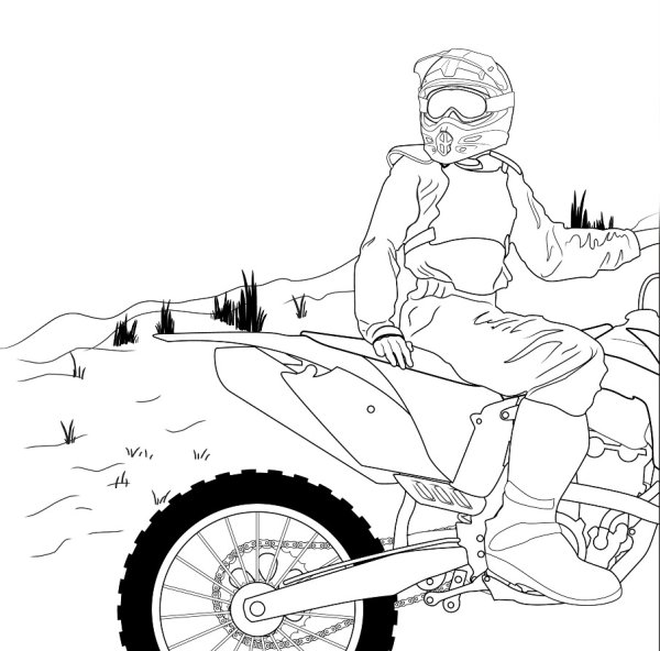 Питбайк Кавасаки раскраска