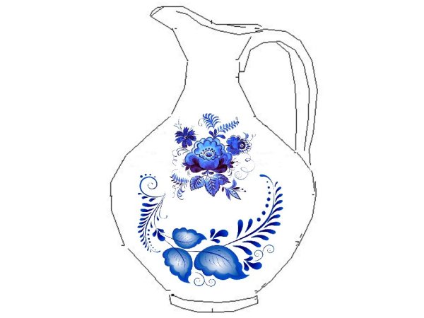 Разукрашка посуда Гжель