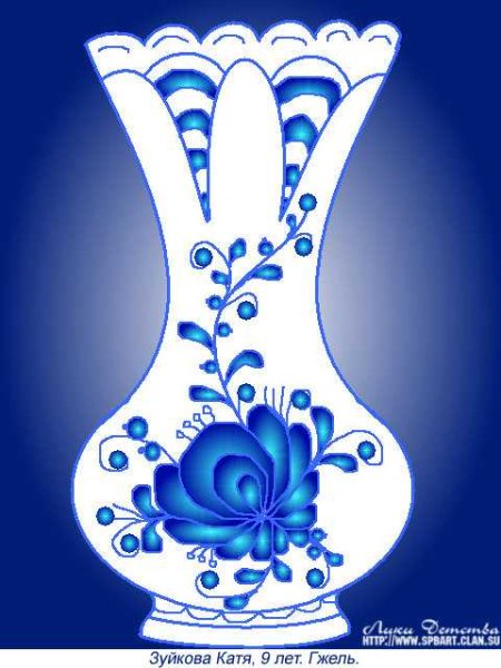 Кувшин Гжель раскраска