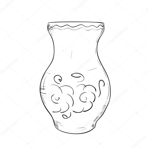 Ваза лето Гжель глухой кобальт