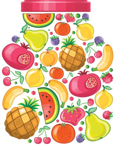 Рисование банки с овощами