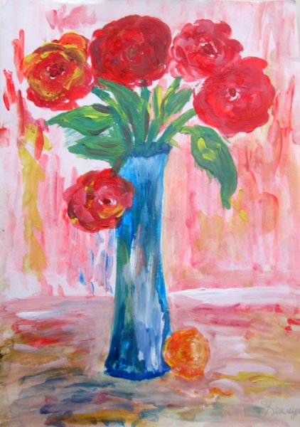 Рисование букет для мамы