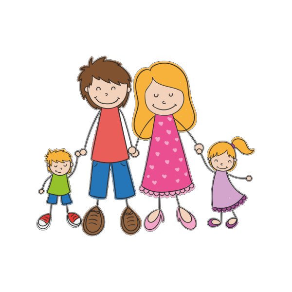 Семья на прозрачном фоне