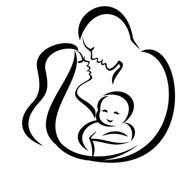 Силуэт семья с младенцем