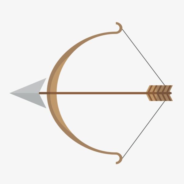 Лук и стрелы на белом фоне