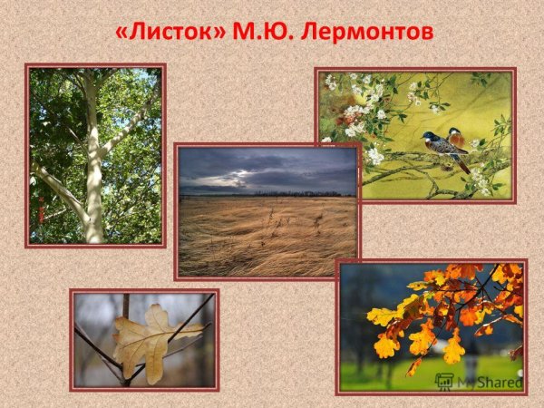 Михаил Юрьевич Лермонтов лирика листок