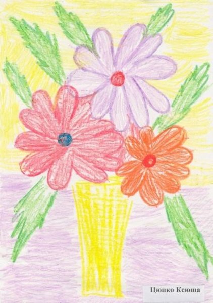 Рисование букет для мамы