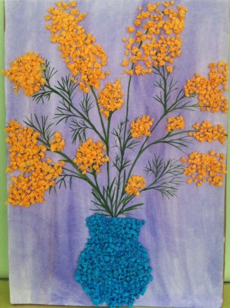 Рисование букет для мамочки