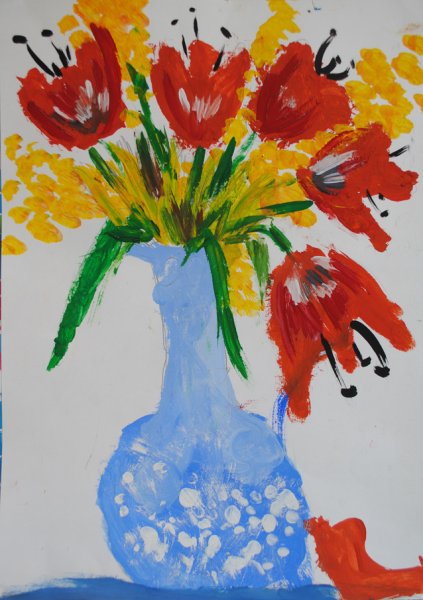 Ваза с цветами изо