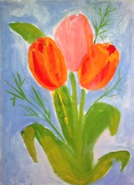 Букет для мамы рисунок