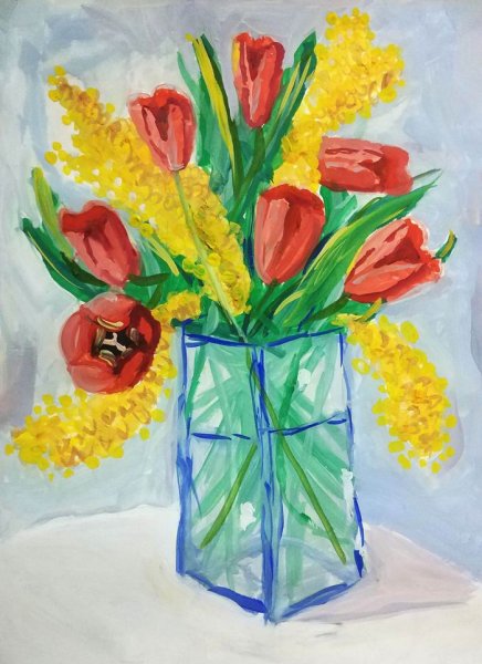 Рисование цветы для мамы