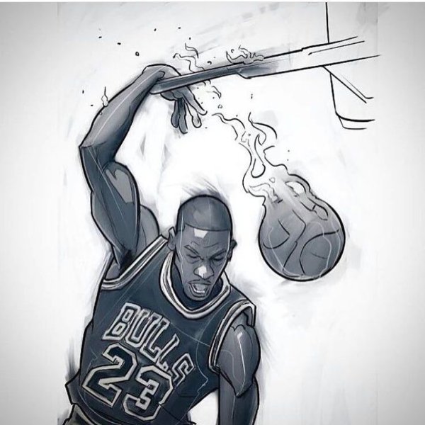 Майкл Джордан рисунок карандашом