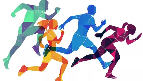 Цветные силуэты спортсменов