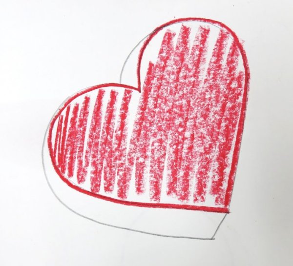 Объемное сердце нарисовать