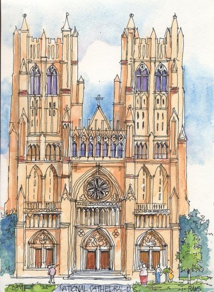 Готическая архитектура акварель