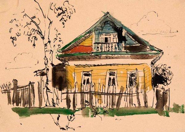 Наброски деревенских домов