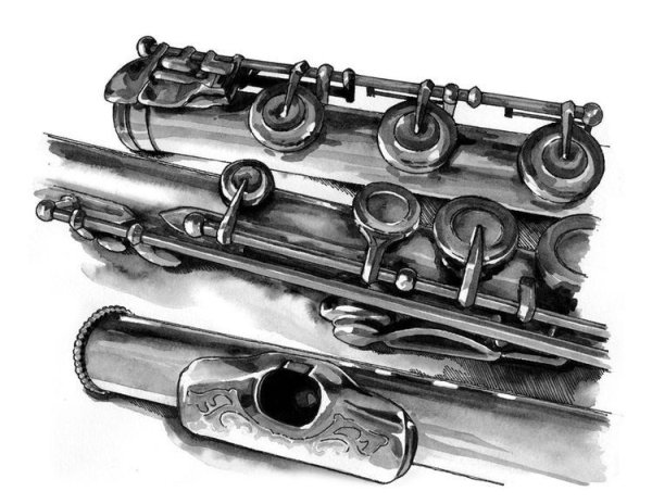 Духовые инструменты акварель