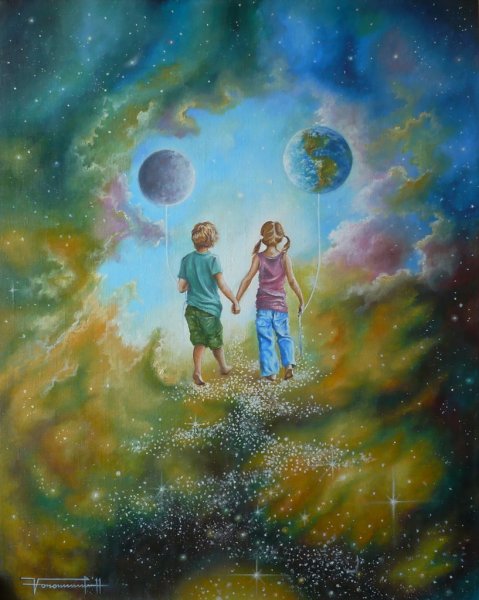Космическая живопись для детей