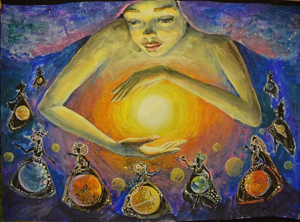 Космос жиыоась в творчестве детей