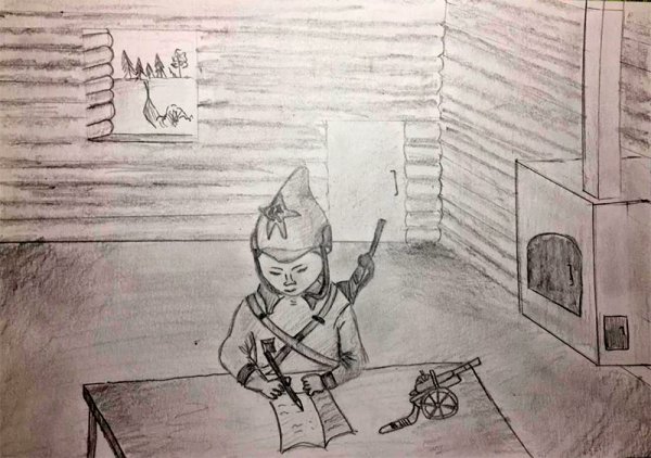 Рисунки дошкольников на фронт