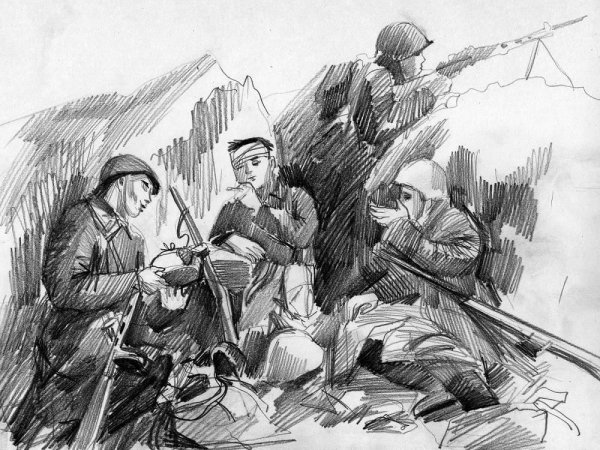 Иллюстрации к поме Василий Тёркин