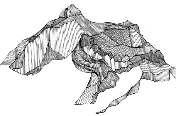 Стилизованные горы Графика