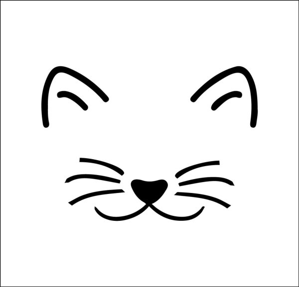 Кошачья мордочка трафарет