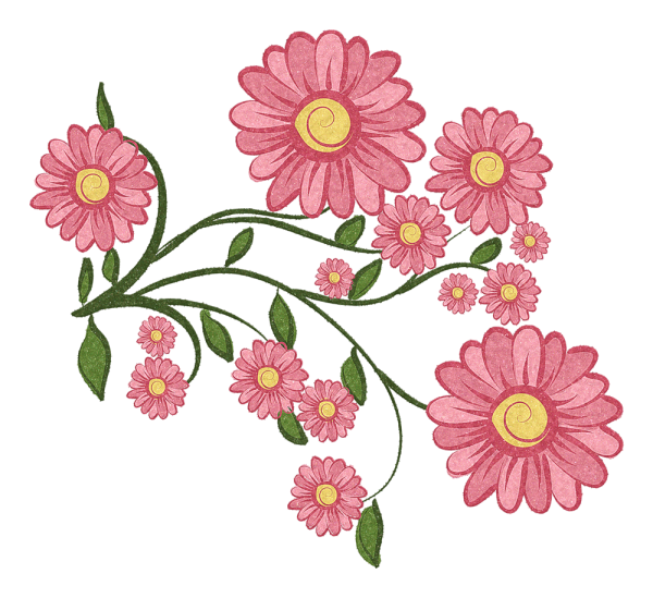 Цветочки нарисованные