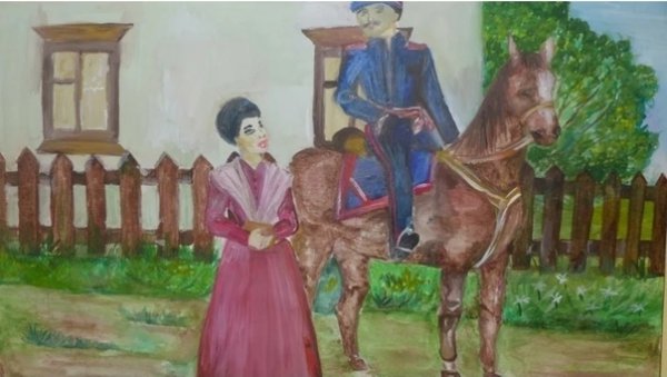 Семья кубанских Казаков иллюстрация