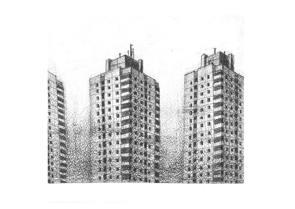 Панельный дом в графике