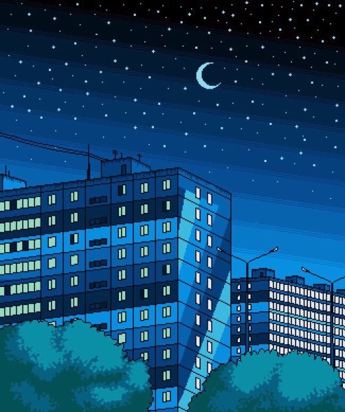 Пиксельные многоэтажки